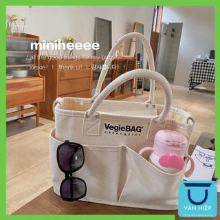  Túi Xách Vải Bỉm Sữa Đa Năng VEGIEBAG Nữ nhiều ngăn Hàn Quốc Cao Cấp 