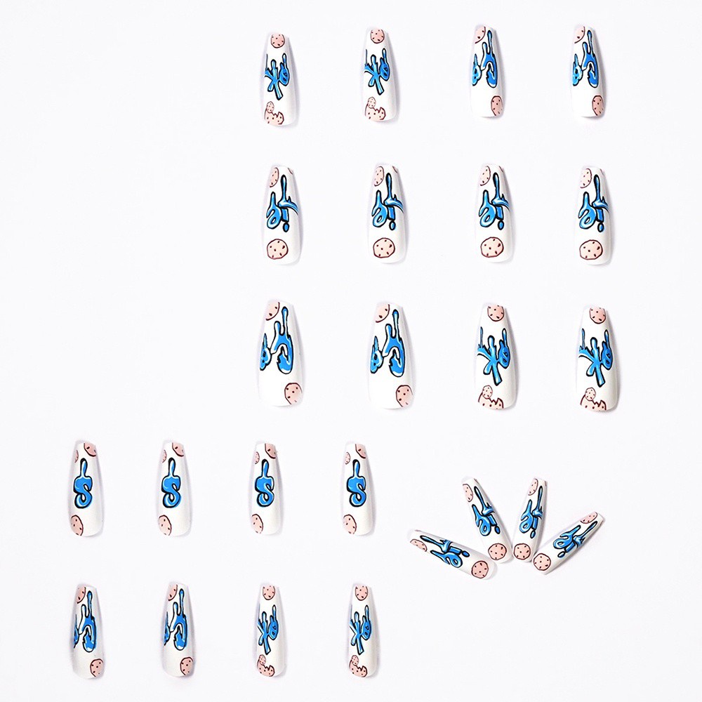 [Hàng mới về] Set 24 móng tay giả thời trang có thể tháo rời cho nữ