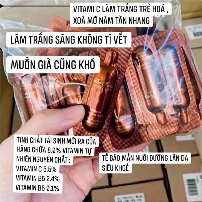 10 gói 1ml siêu tinh chất dưỡng trắng sáng da ohui the First Vitamin c nâng cơ, tăng đàn hồi cho da săn chắc sáng mịn