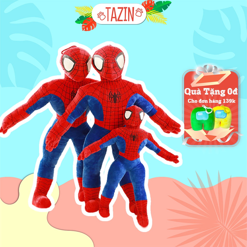 Gấu bông người nhện spider man, thú nhồi bông người nhện spider man cao cấp Tazin