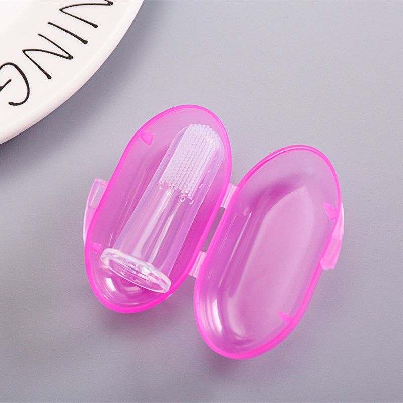 Rơ lưỡi silicon xỏ ngón có hộp đựng cho bé