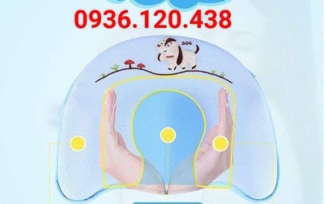 Gối cao su non baby chống méo bẹp đầu cho bé yêu