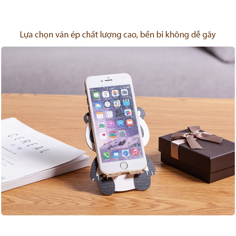 Giá đỡ điện thoại hình động vật dễ thương chất liệu ván ép chất lượng, tạo hình cực dễ thương cực bền bỉ, nhiều loại hìn