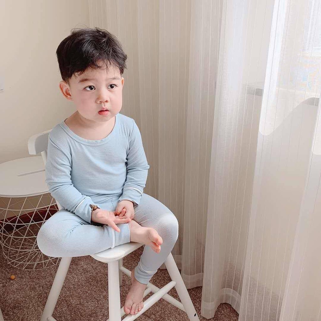 Bộ Dài Tay Trơn chất cotton MINKY SOON Cho Bé Yêu (7-19kg)