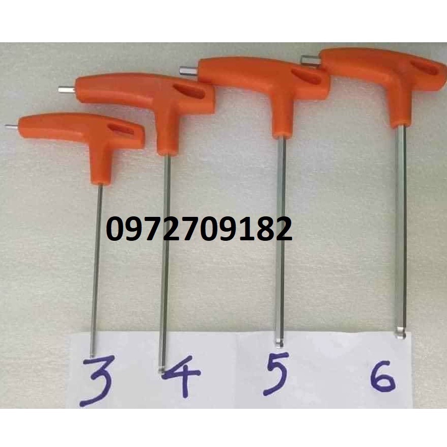 Lục giác cầm tay chữ T 3 4 5 6mm _ Free Ship _ Lục giác chữ T 2 đầu vặn cao cấp