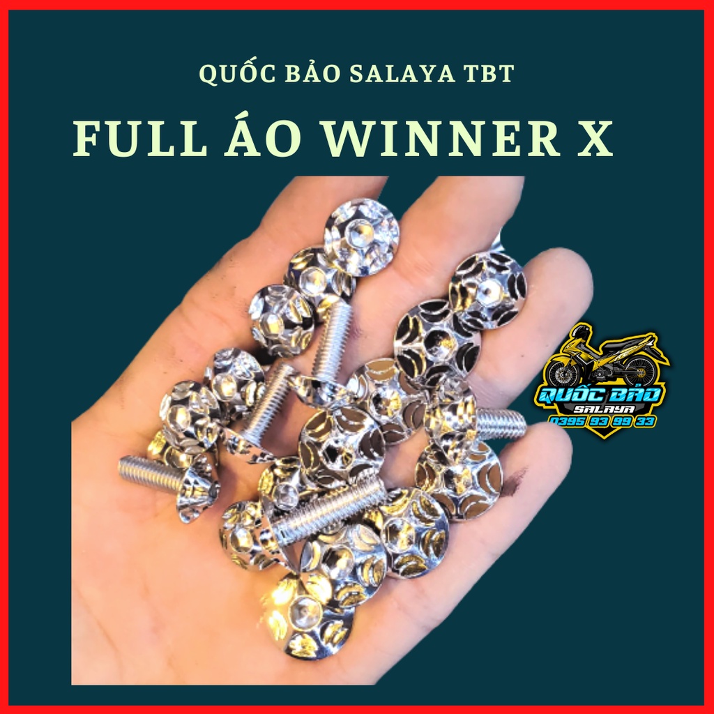 Full ốc salaya dàn áo winner x bộ 21 con lớn nhỏ chất liệu inox 304 bảo hành trọn đời