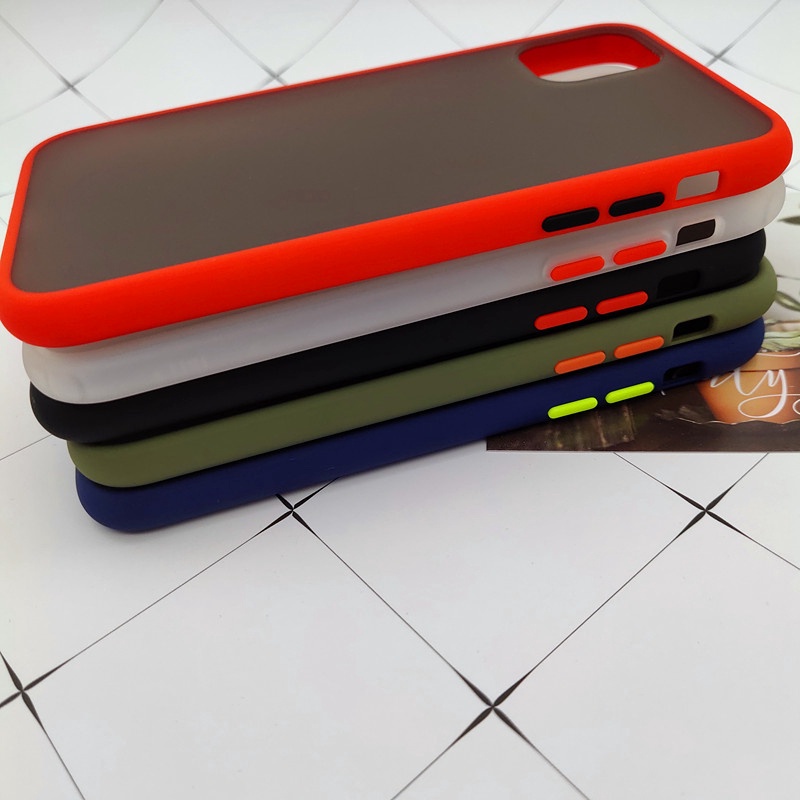 Ốp điện thoại chống sốc không bám vân tay màu trơn thời trang thích hợp cho iPhone X Xs Max Xr 6 6s 7 8 Plus 11 Pro Max