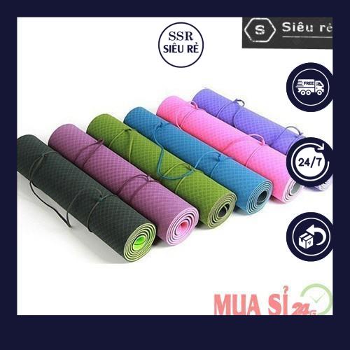 THẢM TẬP YOGA SSR CHỐNG TRƯỢT TPE  2 LỚP 6MM CAO CẤP - THẢM TẬP GYM (PD458058104)