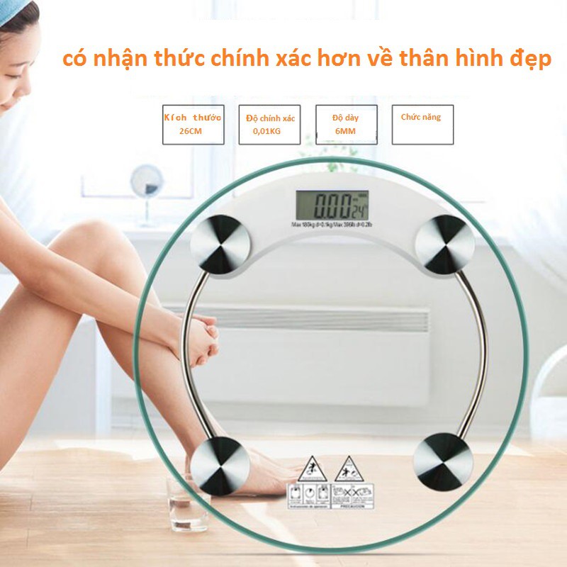 Cân điện tử, cân sức khỏe gia dụng mặt kính trong suốt