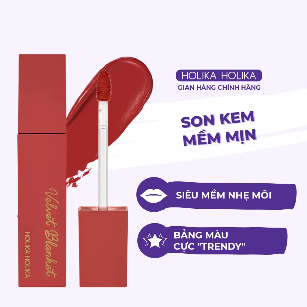 Son kem lì Hàn Quốc Holika Holika Blanket Tint mềm mịn, lâu trôi, không bết dính - 3.5g