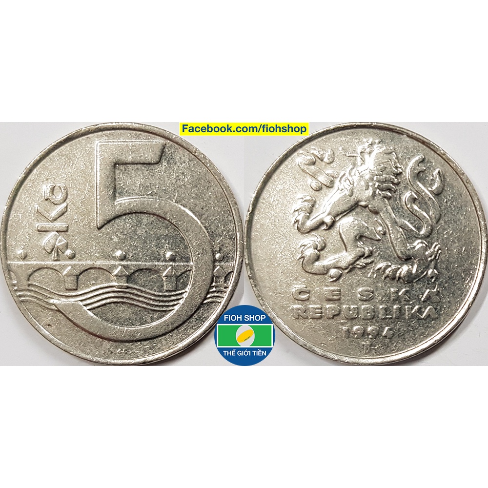 Đồng xu 5 Korun Cộng Hòa Séc  1993-Nay