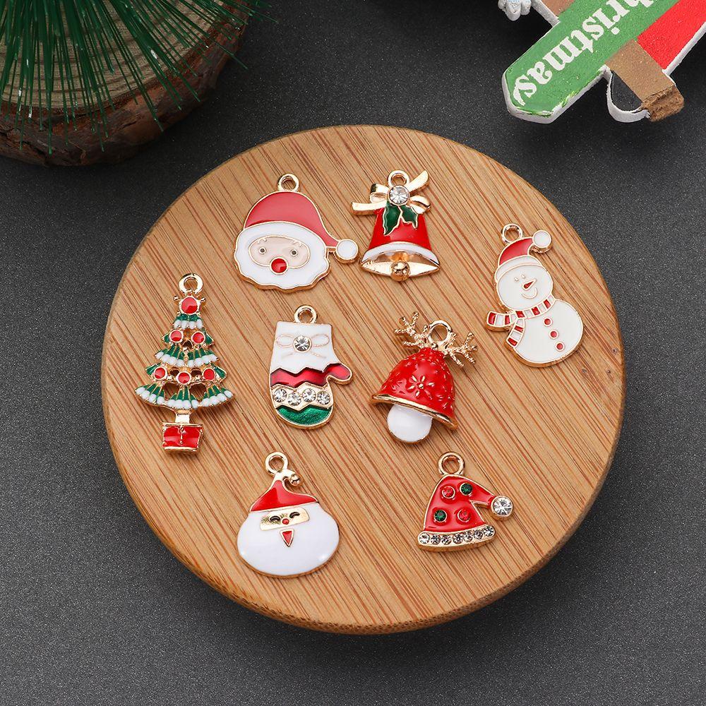 NIUYOU Set 10 Mặt Dây Chuyền Tráng Men Hình Ông Già Noel