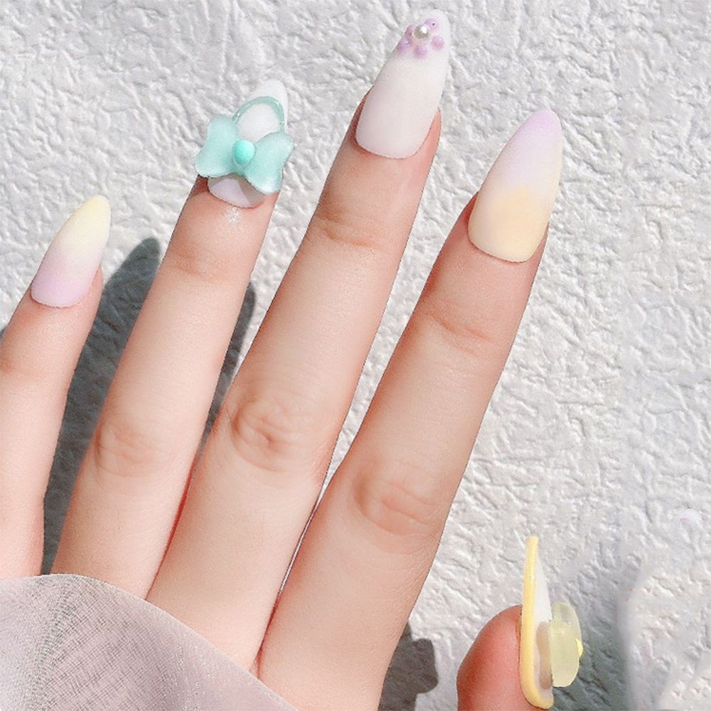 [Hàng mới về] Phụ kiện trang trí móng tay hình nơ 3D dễ thương nhiều màu sắc