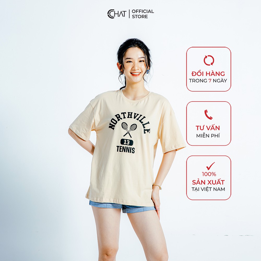 Áo thun nữ T-shirt hình tennis CCHAT