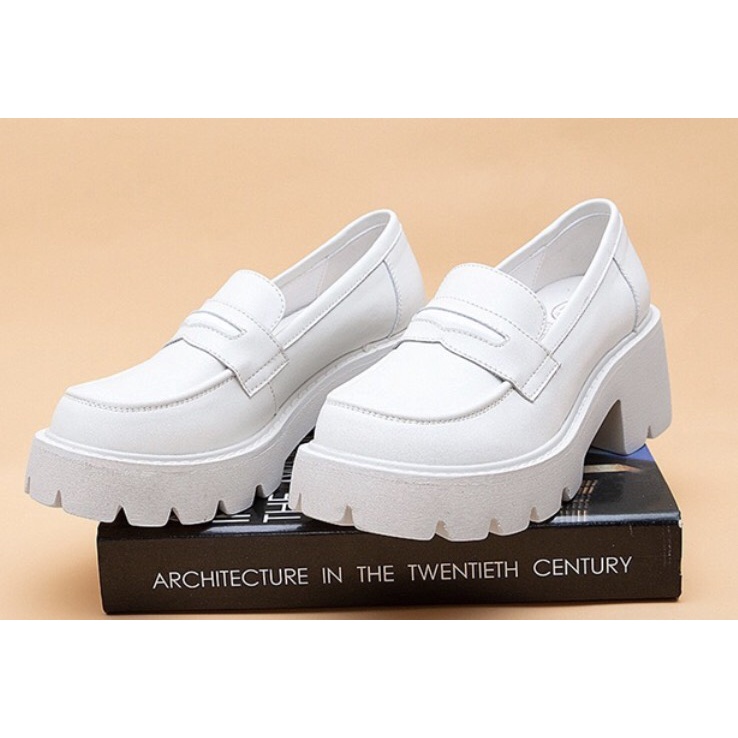 Platform Joshi loafers - Giày da bò nữ phong cách cá tính, dễ thương