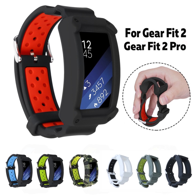 Dây Đeo Cao Su + Vỏ Bảo Vệ Cho Đồng Hồ Thông Minh Samsung Galaxy Watch Gear Fit2 Fit 2 Pro R360 R365