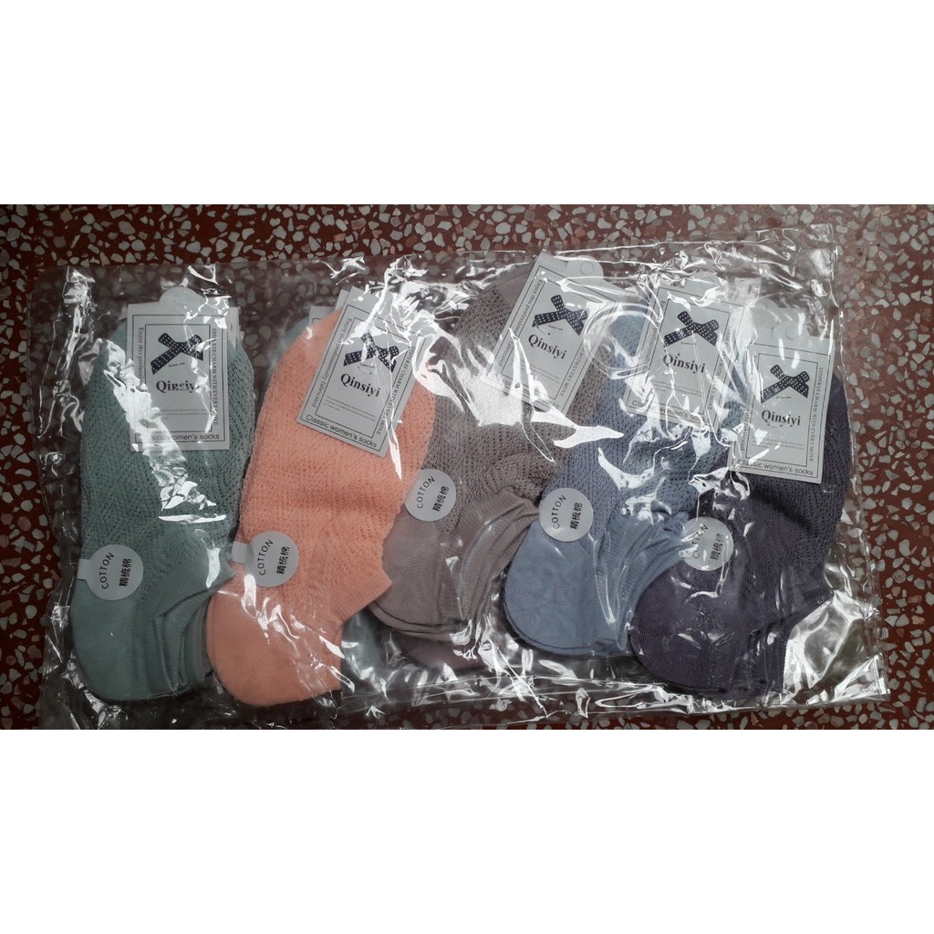 (Combo 10 đôi) Tất lưới cổ ngắn cho nữ nhiều màu chất cotton thoáng khí không gây bí chân