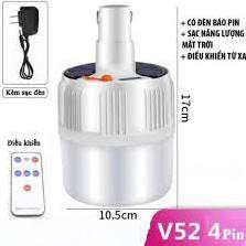 Bóng điện tích điện- Vừa sạc bằng năng lượng mặt trời - Vừa sạc bằng điện - có điều khiển, công suất 120W KM