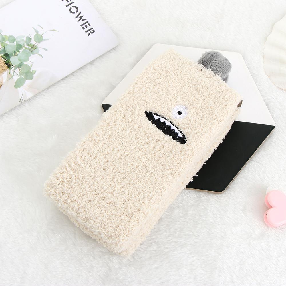 Vớ Nhung San Hô Mềm Mại Họa Tiết Động Vật Hoạt Hình Cho Nữ