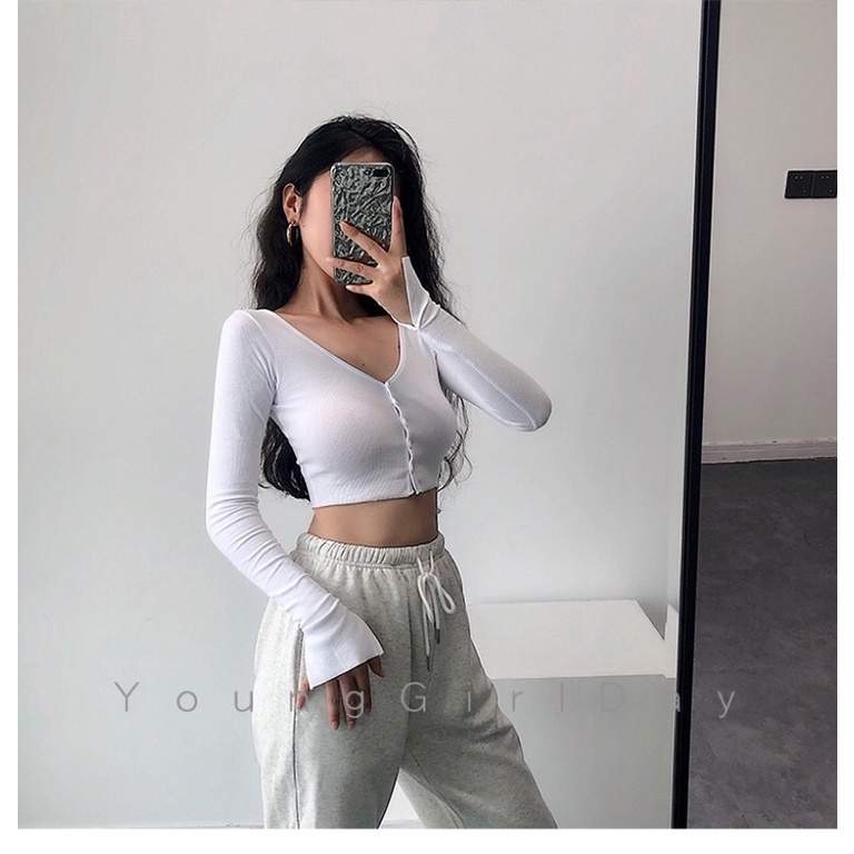 Áo Croptop Xẻ Tay Phong Cách Ulzzang