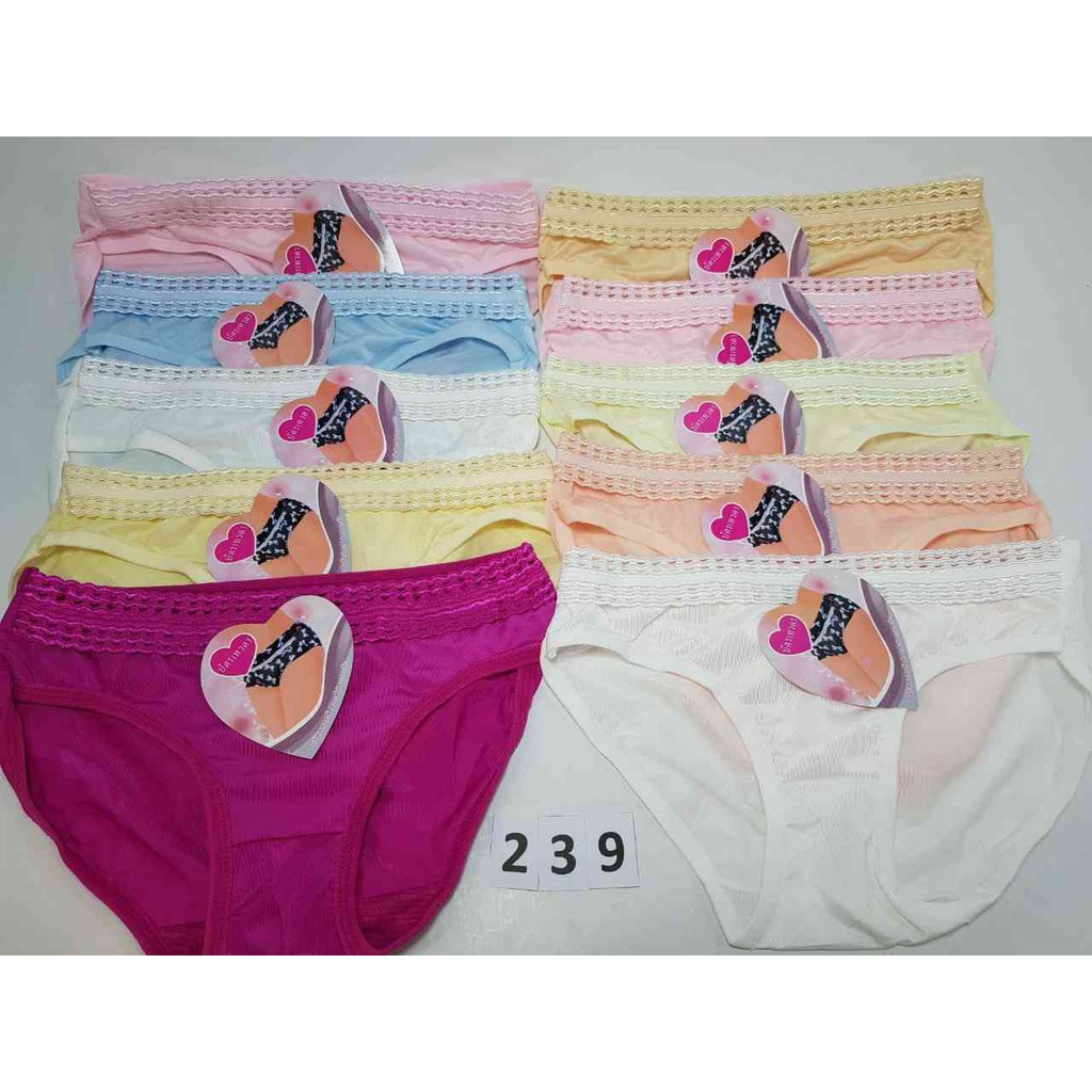 Set 10 quần lót nữ thun lạnh lưng bản lỗ size <60kg