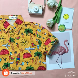[Yeah1Shop]- Áo sơ mi vẹt và cây dừa (M, L, XL) (SMHH)