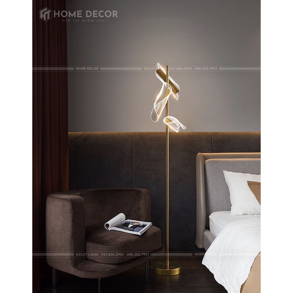 Đèn cây đứng decor nhà hiện đại, trang trí phòng khách phòng ngủ phòng làm việc