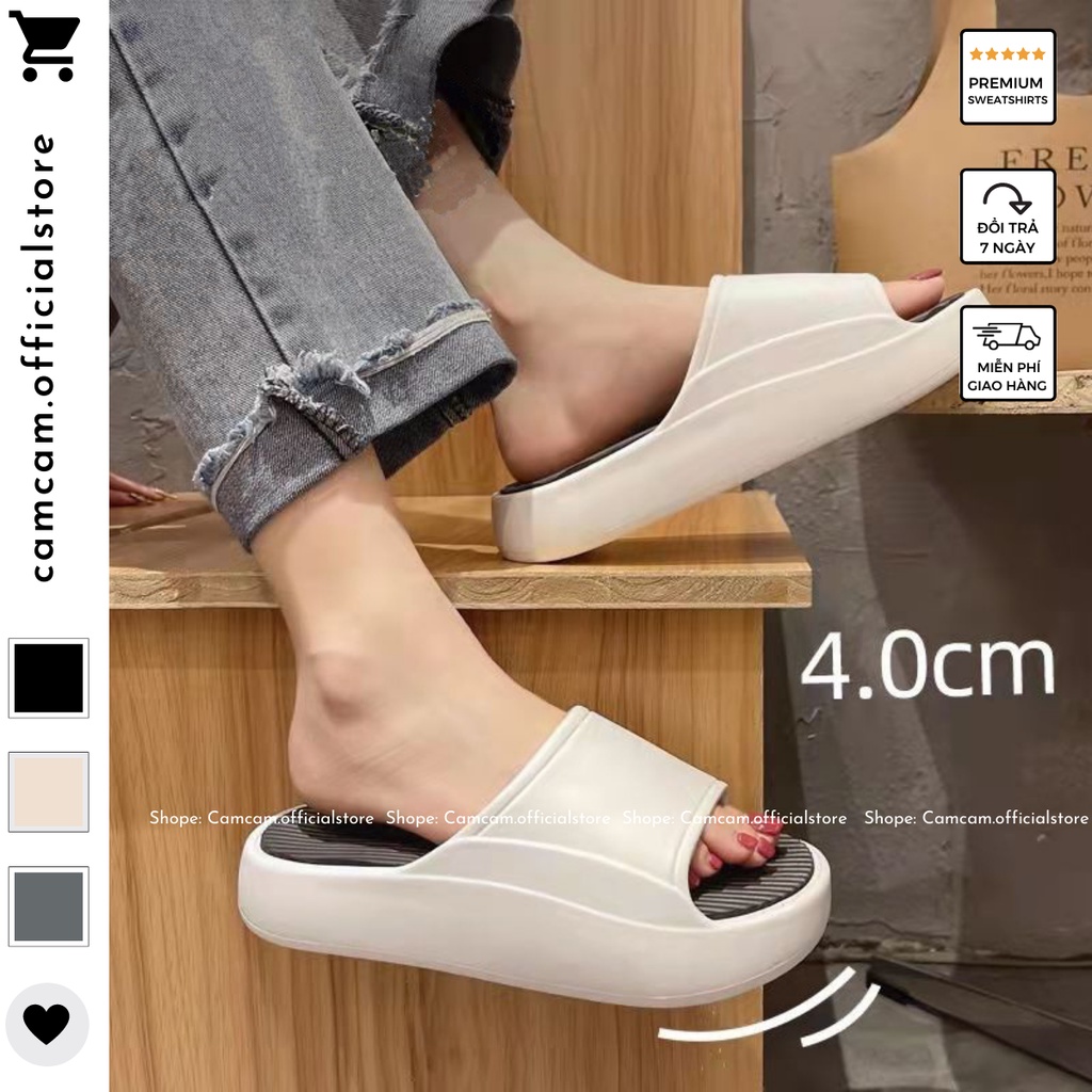 Dép Nam Nữ Độn Đế 5cm - Đế Sọc Hottrend M3