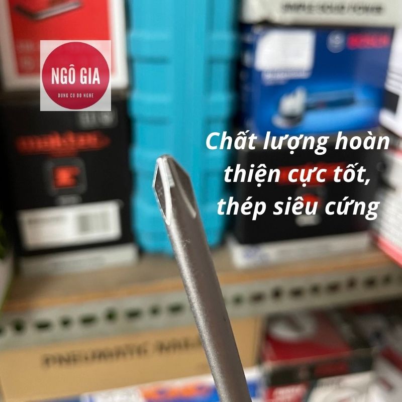 Tua vít bake Kingtony 4 cạnh 150mm PH2 Made in Taiwan, tô vít thép cứng và xịn