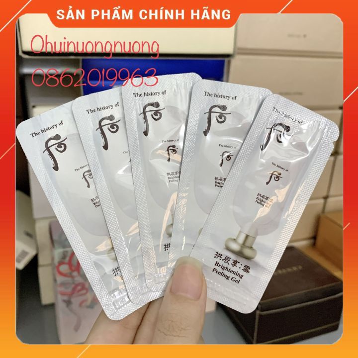 Combo 10 gói kỳ tẩy tế bào chết dưỡng trắng da Whoo Brightening Gel 1ml_OHUINUONG