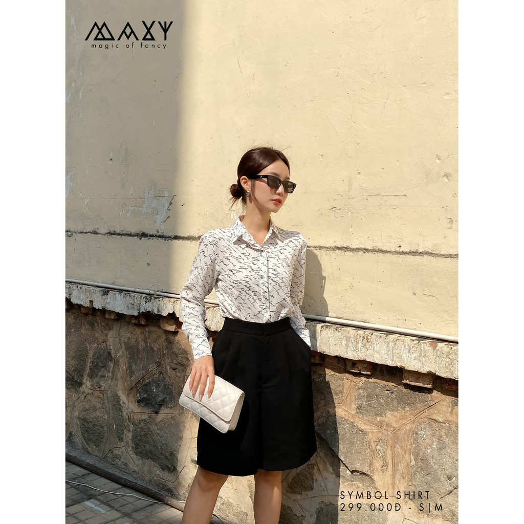 Áo sơ mi họa tiết chữ symbol shirt Maxy Workshop
