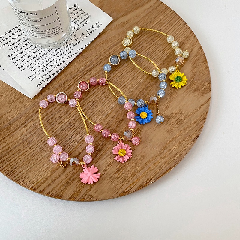 Vòng Tay Chuỗi Hạt Hình Hoa Cúc Phong Cách Hàn Quốc Thời Trang Cho Nữ