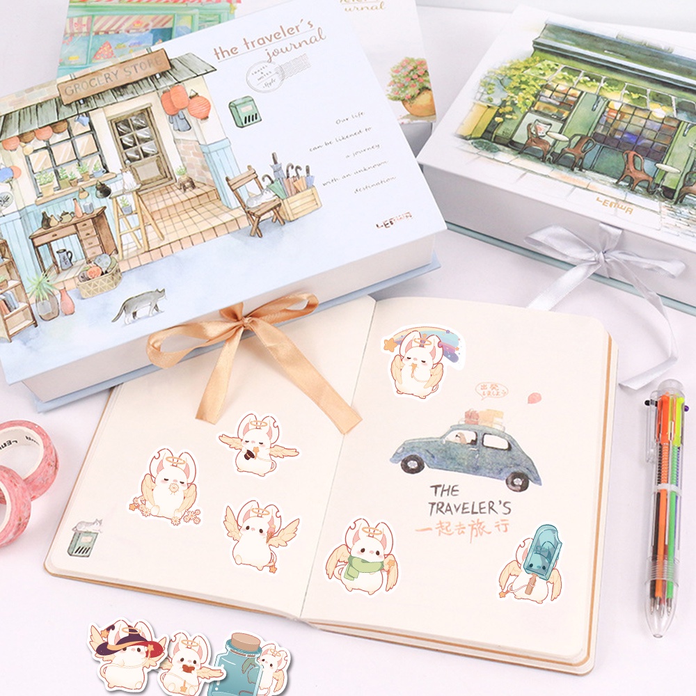 Set 50 Miếng Dán Trang Trí Laptop Chống Nước Không Lặp Lại Hình Chuột Hoạt Hình Dễ Thương