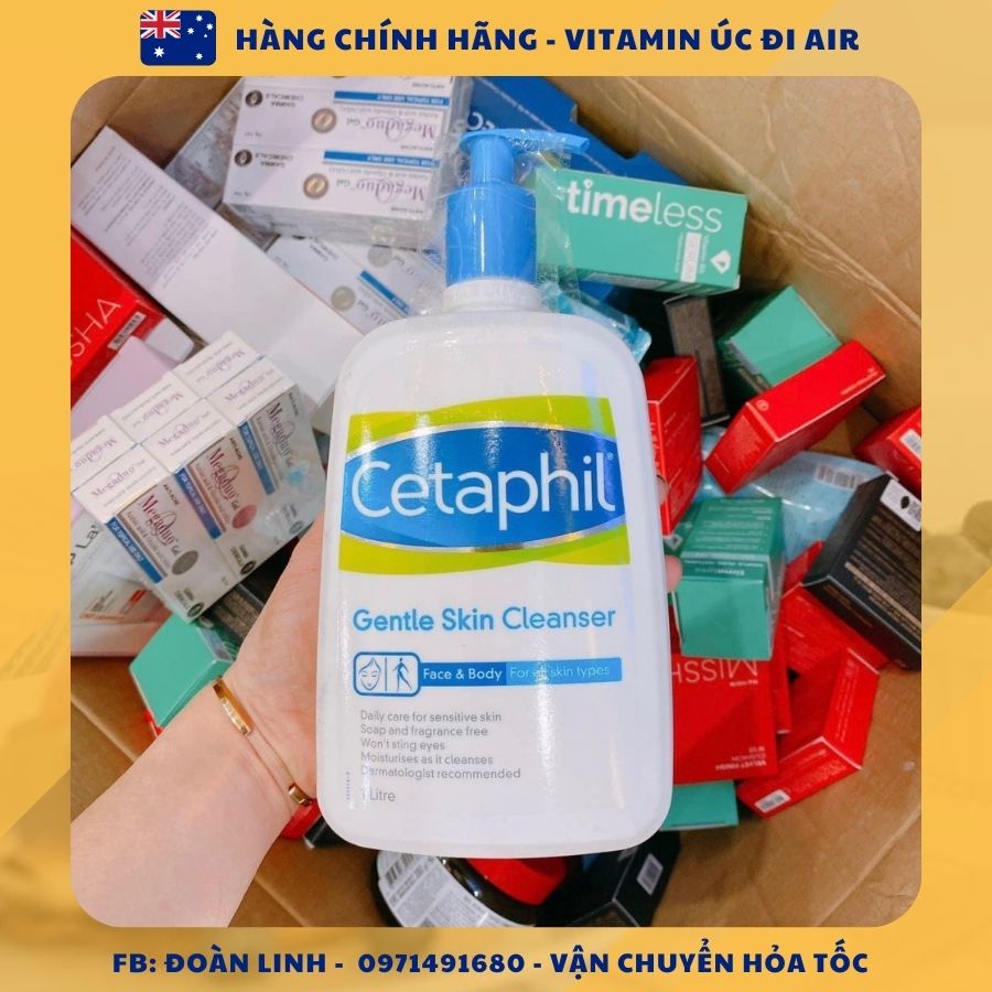 Sữa rửa mặt & Toàn thân Cetaphil Gentle Skin Cleanser, Hàng chuẩn úc đi air