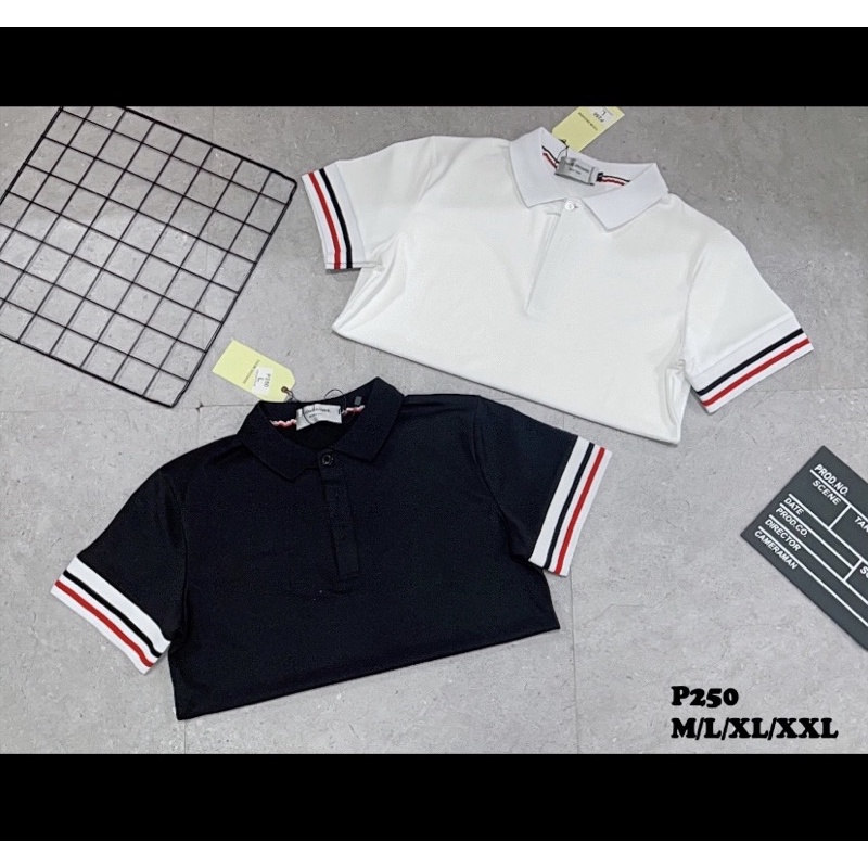 Áo polo Thom thời trang nam nữ mặc đơn đôi có hoạ tiết, Áo cộc tay có cổ phong cách hàn quốc cotton btshop từ 45-75 kg
