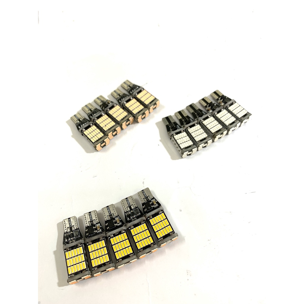 Đèn LED Chân T15/T10 Dùng Thay Thế Đèn Báo Rẽ, Xi Nhan, Đèn Lùi Cho Ô Tô, Xe Máy 45 Mắt Chip 4014