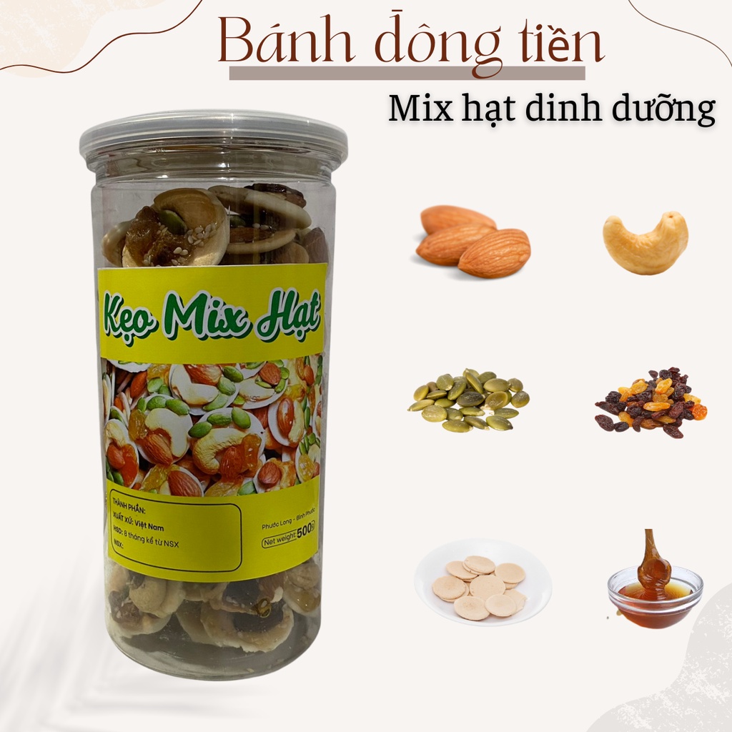 400g Bánh đồng tiền mix hạt dinh dưỡng