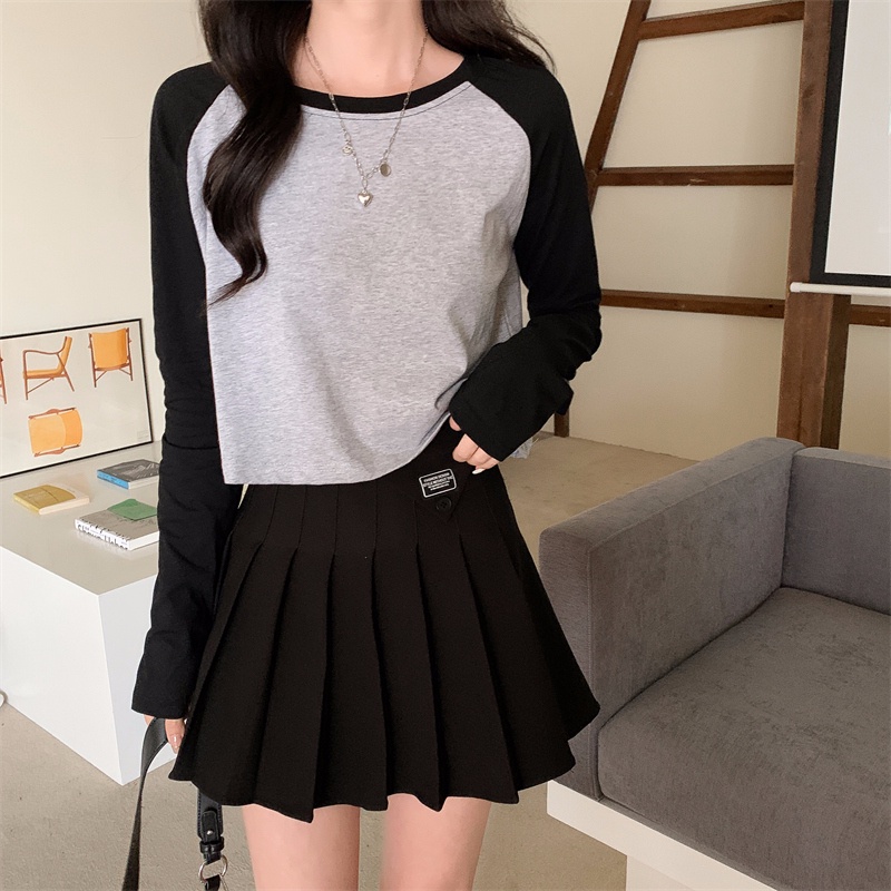 SUXI Áo Tay Dài Cổ Tròn Dáng Rộng Thời Trang Mùa Thu Cho Nữ