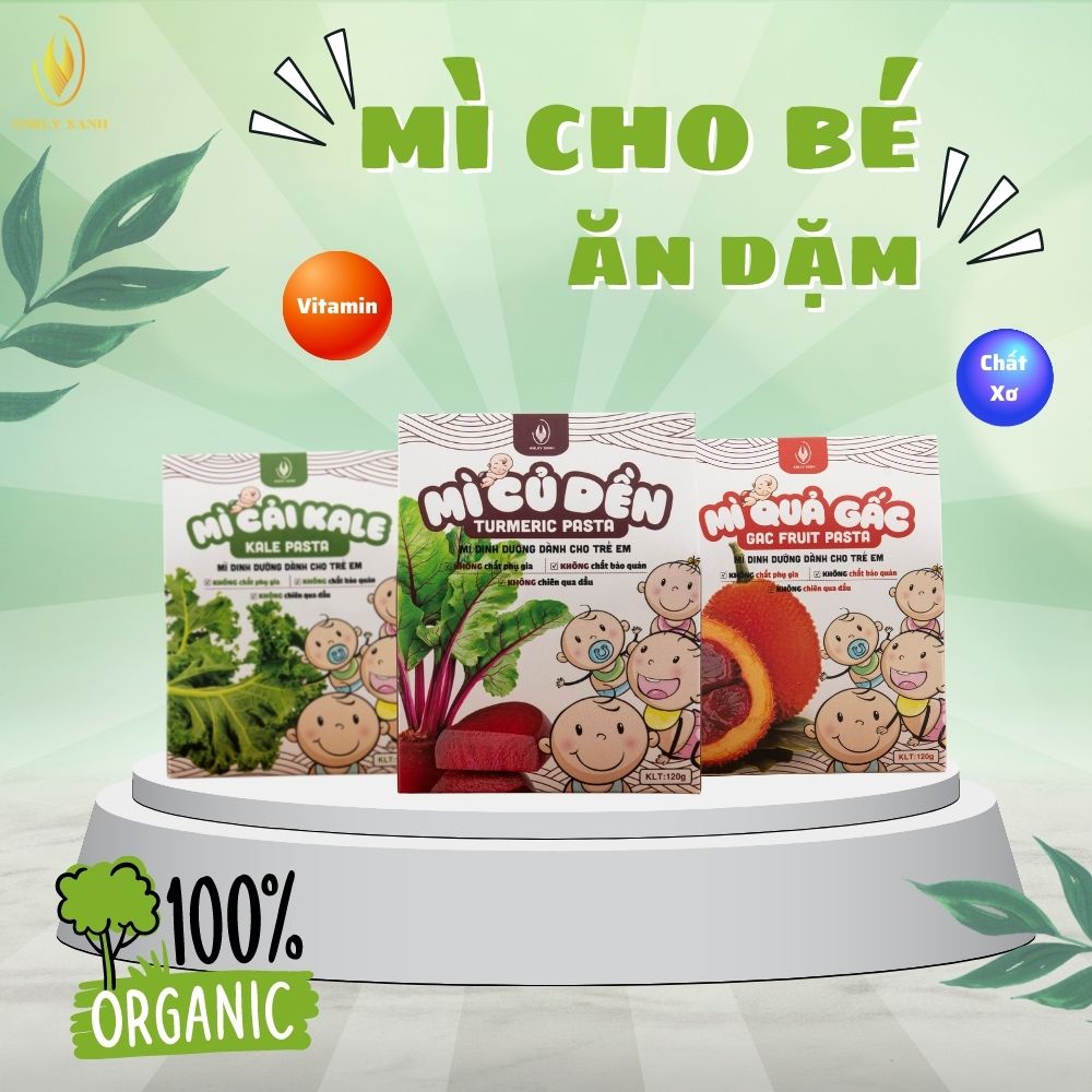 Mì Ăn Dặm Cho Bé Ankly Xanh, Mì Dinh Dưỡng Trẻ Em Rau Củ Hữu Cơ Organic Bổ Sung Chất Xơ Tốt Cho Tiêu Hóa 120G