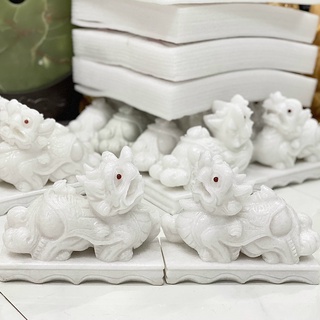 Tỳ hưu phong thủy, tỳ hưu trắng đá non nước tự nhiên - dài 15cm & 20cm