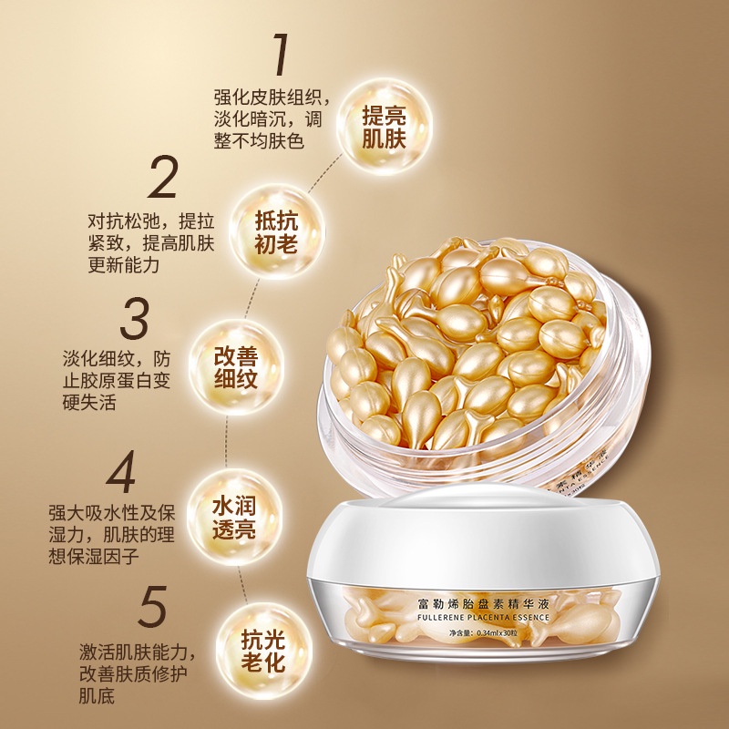 Ecc6 Tinh Chất Viên Nang Nhau Thai Yazhi Fullerene Làm Săn Chắc, Chống Nhăn, Làm Mờ Nếp Nhăn, Dưỡng Ẩm Và Dưỡng Ẩm Cho Da Mặt | BigBuy360 - bigbuy360.vn