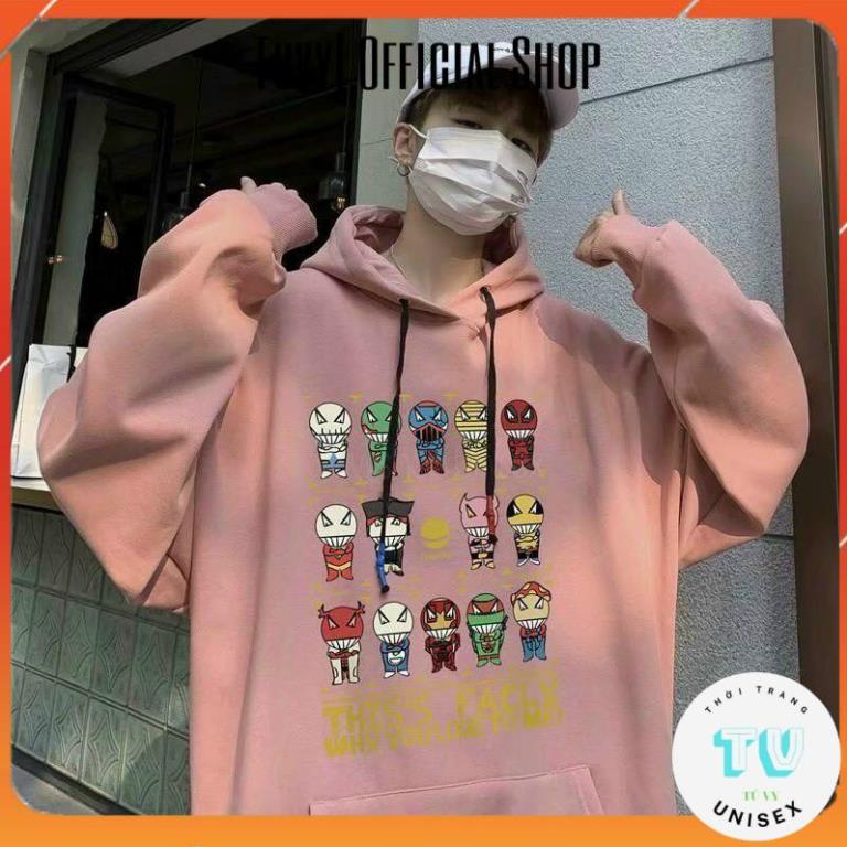 Hoodie nam FREESHIP Áo hoodie nỉ nam nữ form rộng unisex in sticker chất nỉ dày dặn nhiều màu