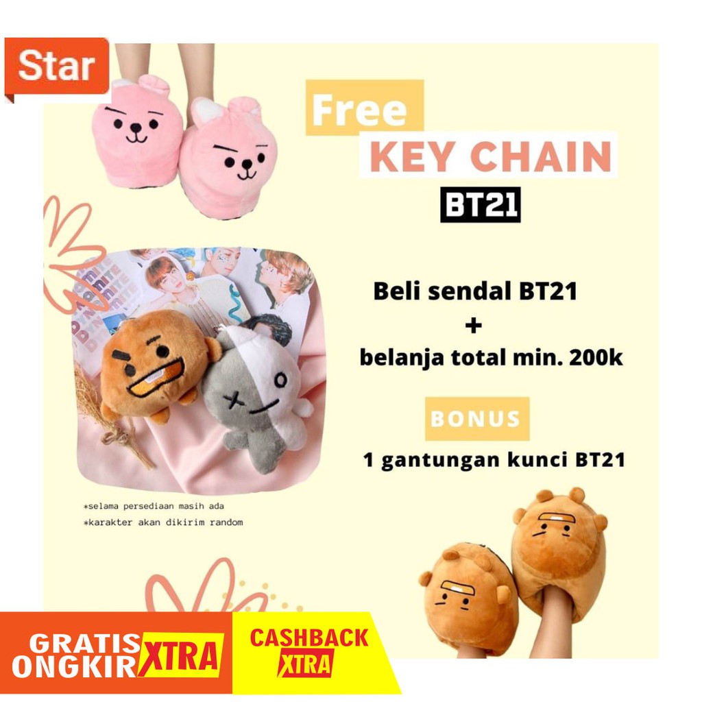 Dép Bông Đi Trong Nhà Chống Trượt Hình Bt21 Bangtan Slop