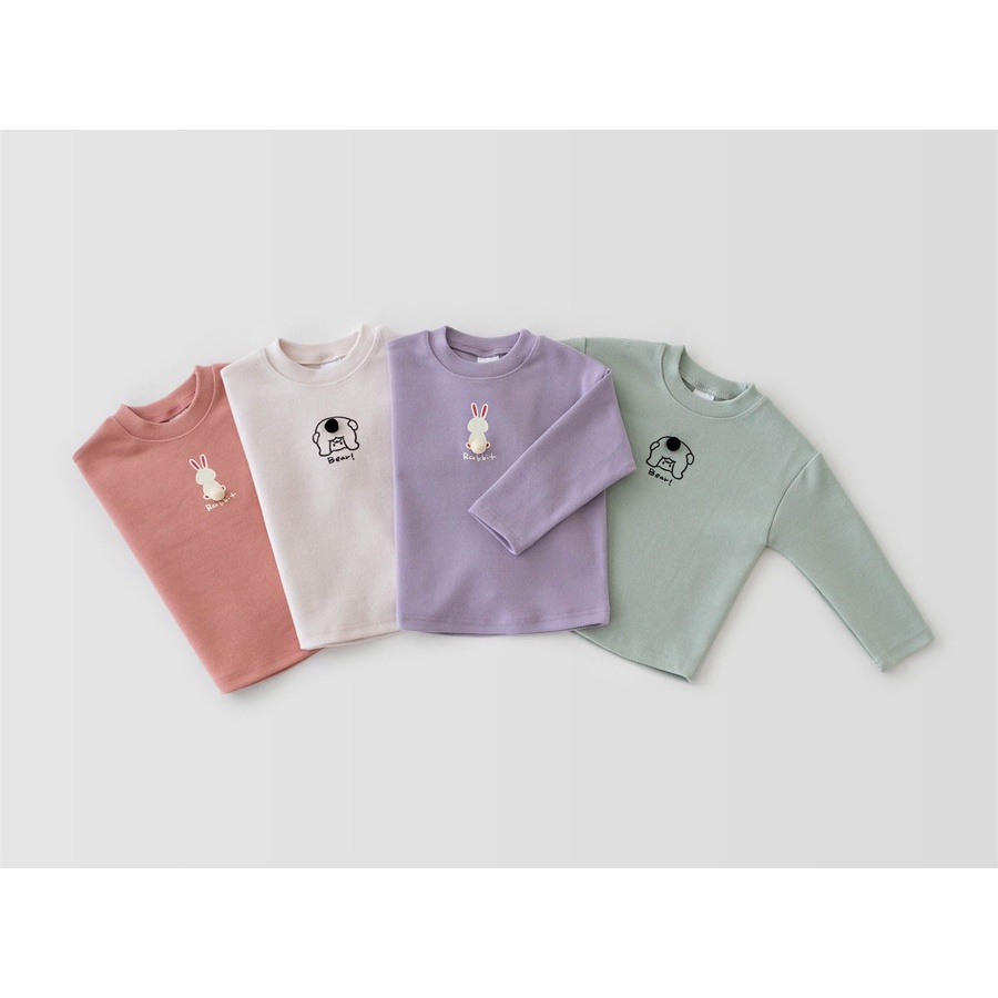 Áo Thun Cotton Dệt Kim Tay Dài Màu Sắc Kẹo Ngọt Phong Cách Phương Tây Thời Trang Xuân Thu Dành Cho Bé Trai Và Bé Gái 0438