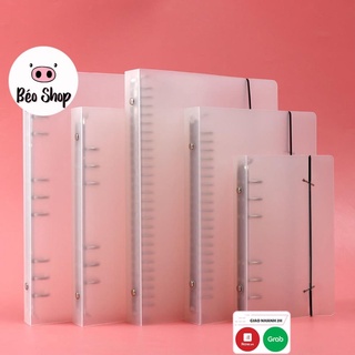 Bìa sổ còng bằng nhựa khổ A4 A5 B5 30 20 26 còng kim loại làm sổ planner bullet journal