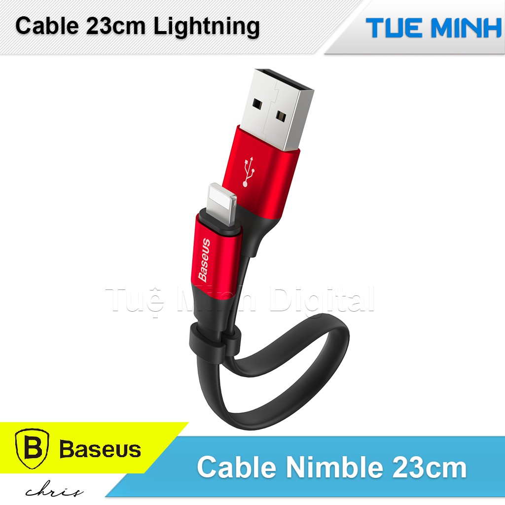 Cable Lightning 23cm Baseus Nimble - Cáp dây ngắn thuận tiện mang theo người và dùng cho Pin dự phòng