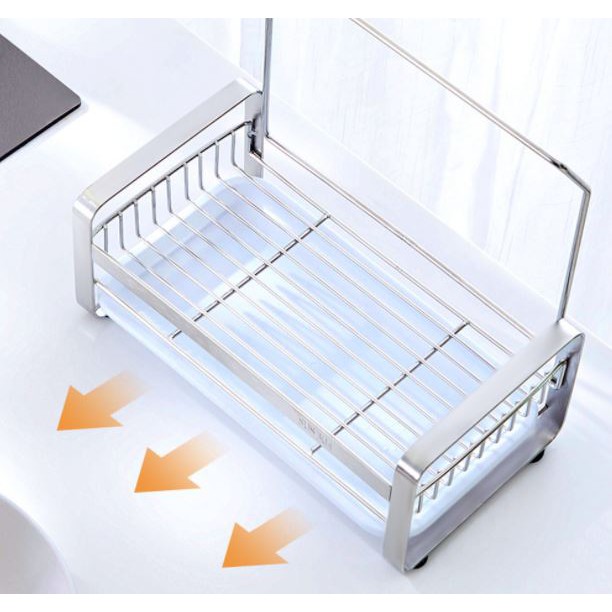Kệ rổ đựng dụng cụ rửa chén bát Inox 304 có khay full inox Nanichino