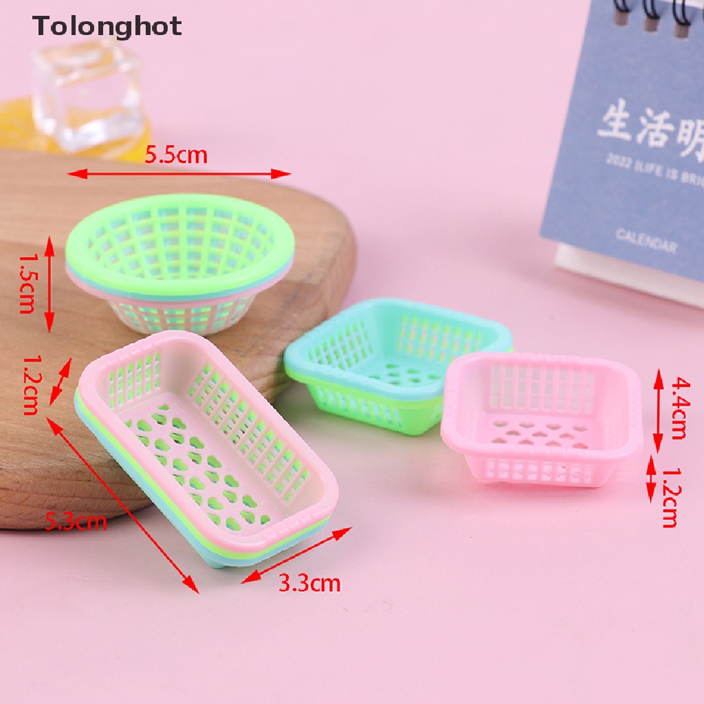 Bộ 3 Rổ Rửa Trái Cây Mini Tỉ Lệ 1: 12 Dùng Trang Trí Nhà Búp Bê