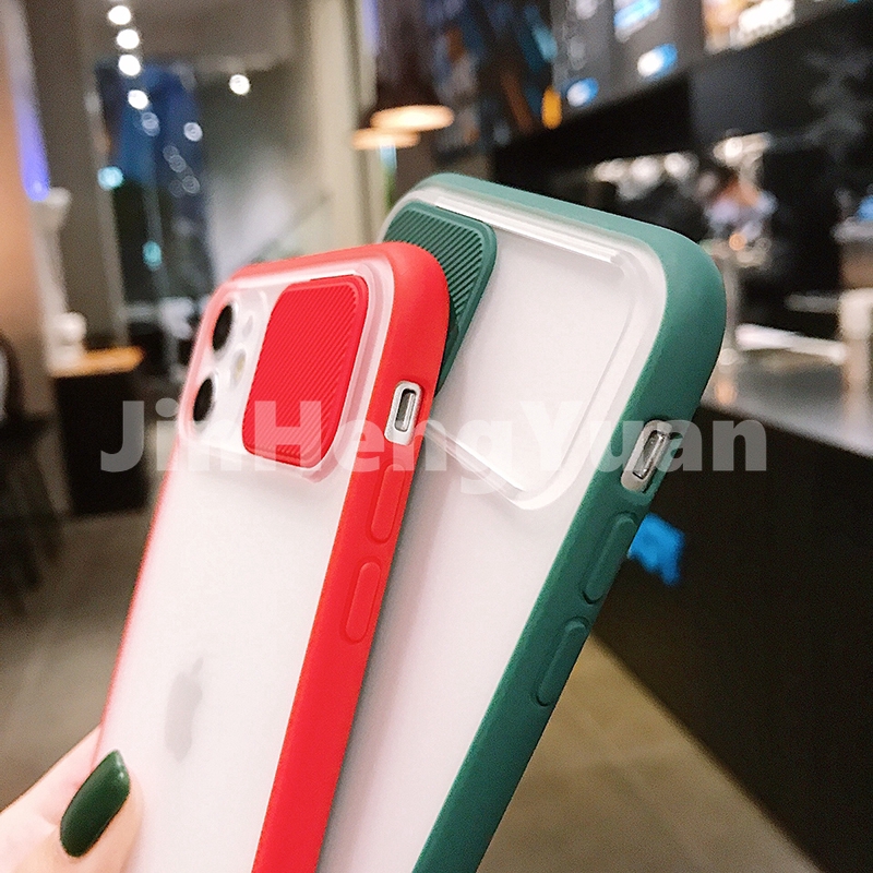 Ốp điện thoại màu nhám có nắp camera cho IPhone 11 Pro Max X XS Max XR 6 6S 7 8 Plus X