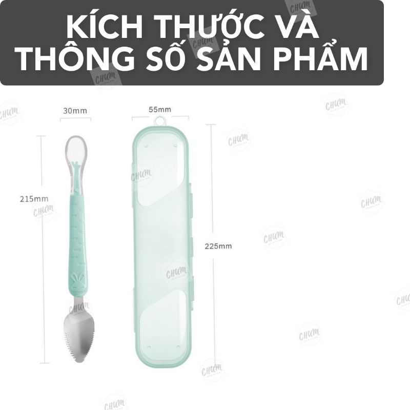 Thìa nạo hoa quả 2 đầu cho bé ăn dặm xA6